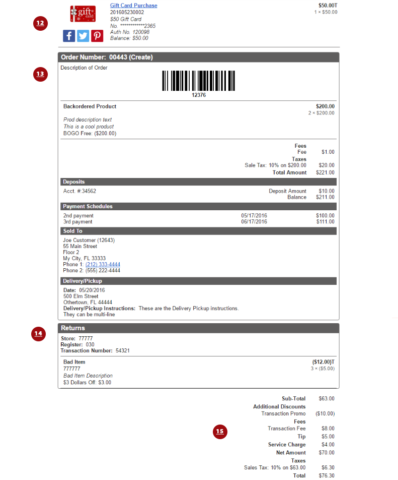 Sample Email Receipt Template